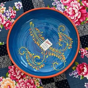 NEW Spanish Painted Ceramic Stoneware Serving Bowl